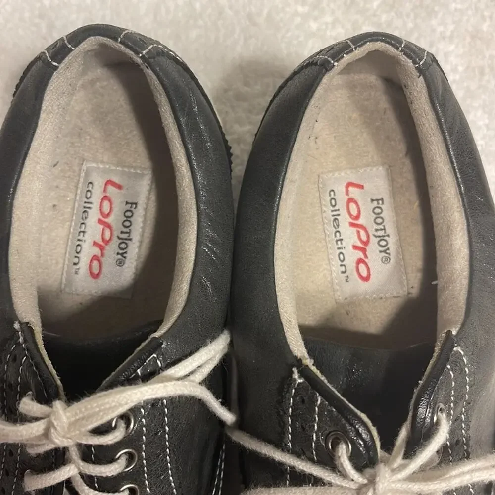 Footjoy Women’s Black Golf Oxford Shoes LoPro Wing Tip Lace Up Sz 6.5 Sport
